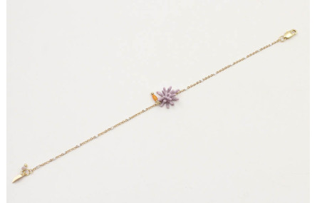 Pulsera cadena bola esmaltada blanca con estrella 