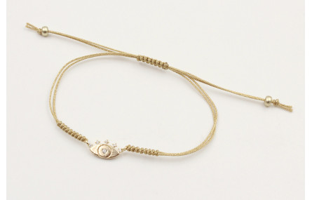 Pulsera macrame microdriza dorado con ojo turco do
