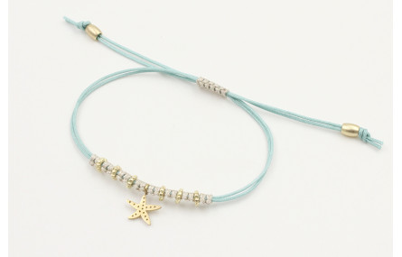 Pulsera hilo macrame menta con nudo macrame microd