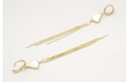 Pendientes cierre aro de seguridad con gota dorado