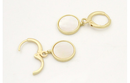 Pendientes cierre de seguridad oro mate con colgan