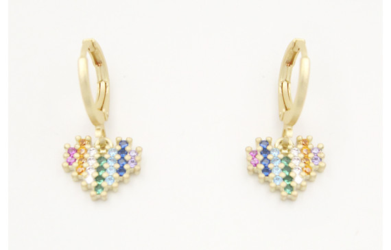 Pendientes cierre aro de seguridad con colgante co