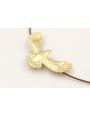 Collar acero espiral granate colgante aguila dorad