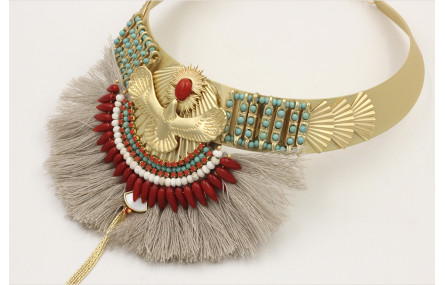 Collar rigido con centro sol,aguila,disco anudlado