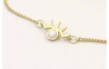 Pulsera cadena eslabón plana dorada mate con entre