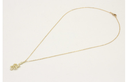 Solitario cadena eslabón pequeño dorado con colgan