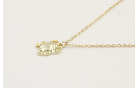 Solitario cadena eslabón pequeño dorado con colgan