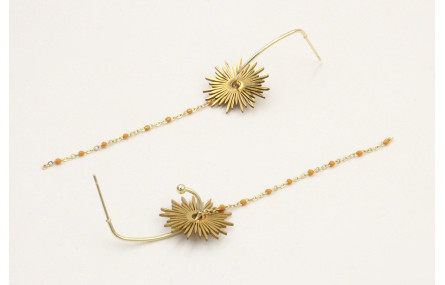 Pendientes acero inoxidable anzuelo con estrella r