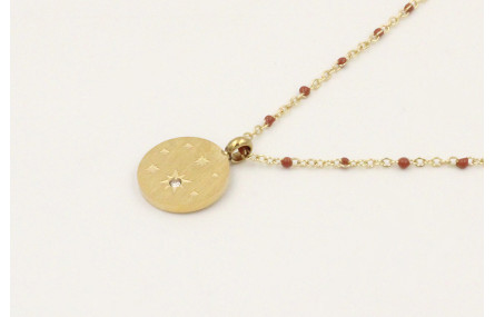 Solitario cadena acero inoxidable micro esmalte ma