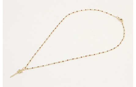 Solitario acero inoxidable cadena micro esmalte ma