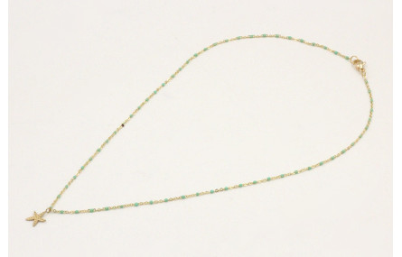 Solitario acero inoxidable cadena micro esmalte tu