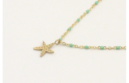 Solitario acero inoxidable cadena micro esmalte tu