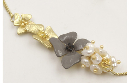 Pulsera cadena eslabón plano regulable con centro