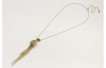 Collar cadena cordón dorado mate con medusa y burr