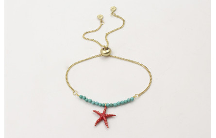 Pulsera cadena plana dorada mate regulable con tir