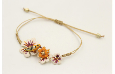 Pulsera hilo fino dorado con nudo serpiente, trio 