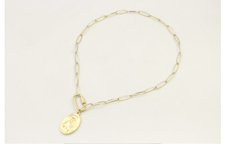 Collar acero inoxidable de cadena eslabón ovalado 