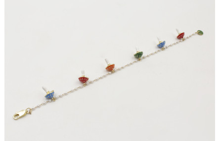 Pulsera de cadena con microperlas con colgante de 