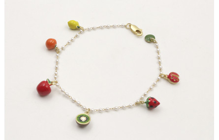 Pulsera de cadena con microperlas con colgantes de