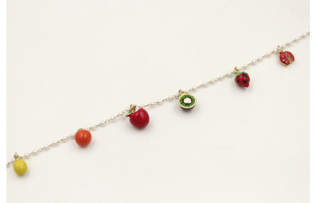 Pulsera de cadena con microperlas con colgantes de