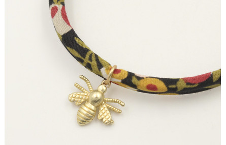 Pulsera regulable de cinta liberty en tonos marron