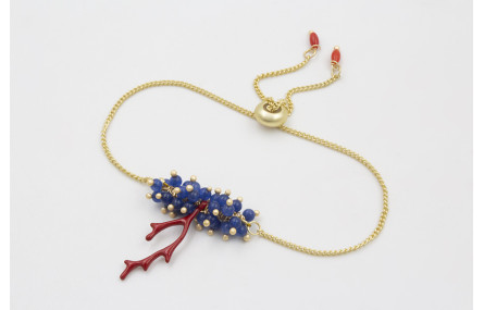 Pulsera regulable cadena eslabón plano dorado mate