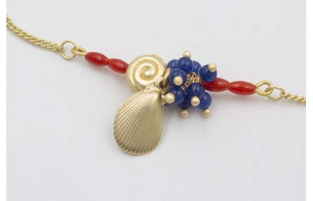 Pulsera regulable cadena eslabón plano dorado mate