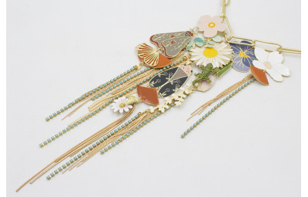 Collar cadena eslabón alargado grande con colgante