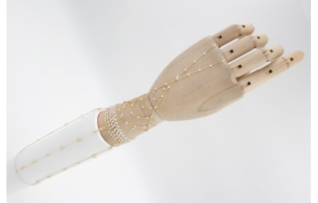 Brazalete brazo entero con cadena de micro perla, 