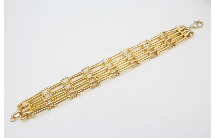 Choker varias vueltas cadena dorada eslabón rectan