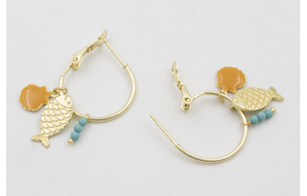 Pendientes aro con cierre de acero inoxidable con 