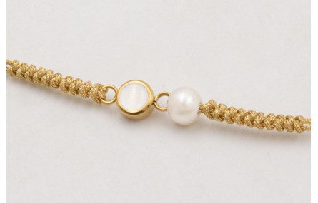 Pulsera nudo serpiente con entrepieza de ACERO bla