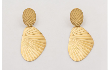 Pendientes ACERO perno estriado y ala de mariposa 