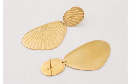 Pendientes ACERO perno estriado y ala de mariposa 