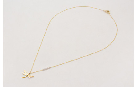 Collar solitario de ACERO con libelula esmaltada b