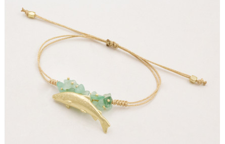 Pulsera hilo metalico dorado mate con nudo serpien