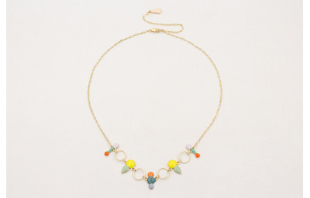 Collar cadena eslabón ovalado con esmaltitos de co