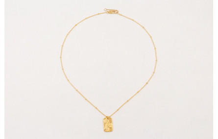 Solitario ORO 18K. Cadena micro bola con colgante 