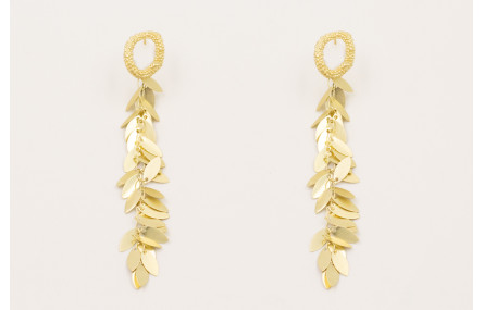 Pendientes perno aro pata pulpo dorado mate con ca