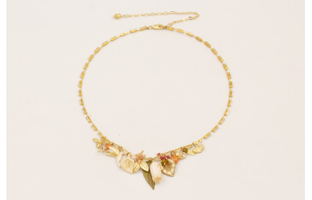 Collar cadena strass rectangular con colgantes, ab