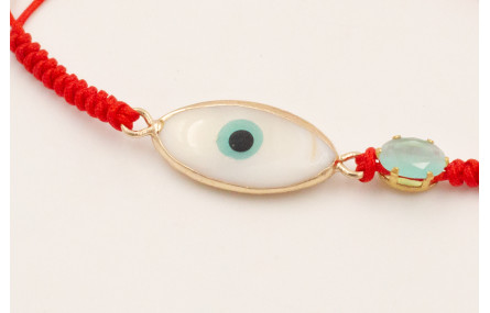 Pulsera hilo rojo con nudo serpiente, pieza ojo tu