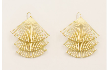 Pendientes triangulos con palitos rematados con bo