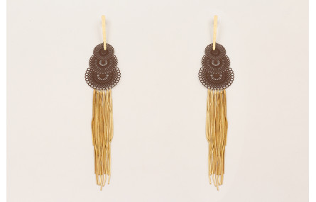 Pendientes perno lámina satinada con filigrana esm