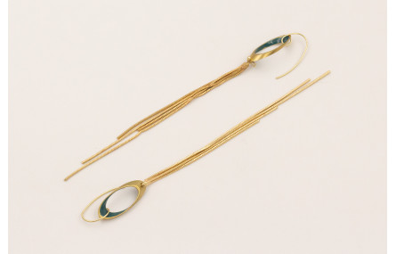 Pendientes gancho sencillo con ovalo biselado esma