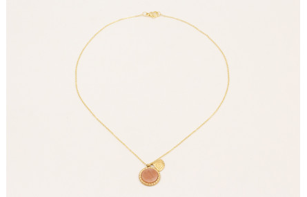 Solitario acero inoxidable con colgante almeja dor