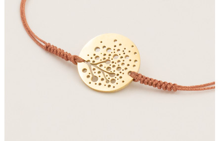 Pulsera nudo serpiente hilo metalico oro rosa con 