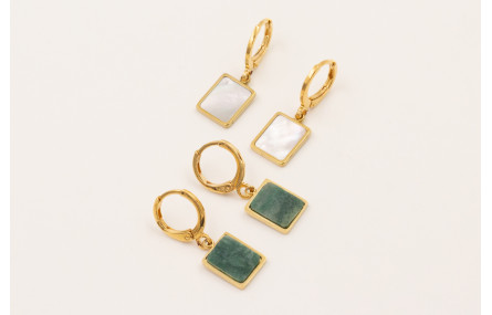 Pendientes cierre aro baño ORO18K-3 micras, colgan