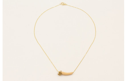 Collar cadena acero inoxidable con tubo curvado es