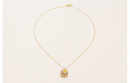 Collar cadena acero inoxidable con colgante piedra