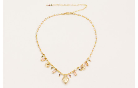 Collar cadena strass cristal rectangular con colga